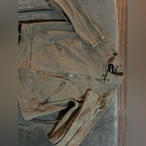 Green “biker jacket”